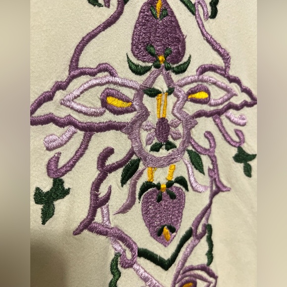 Vtg Pyramid Collection Floral M Embroidered Tunic Top Mexican Peasant Boho Y2K - Picture 4 of 9